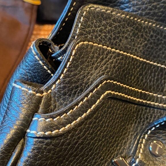 Vintage Tod’s Black Pebbled Leather Baquette Bag New - Picture 12 of 15